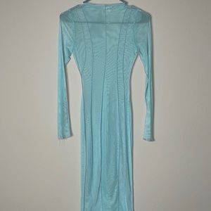 Blue and purple bathing suit cover up